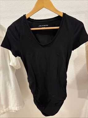 A Pea in the Pod Black Scoop-Neck Maternity Bodysuit
